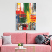 Kleurrijk Abstract schilderen Canvas Afdruk (Insitu (Woonkamer))