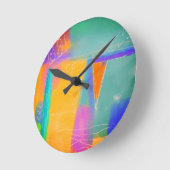 Kleurrijk Abstract schilderen Ronde Klok (Hoek)