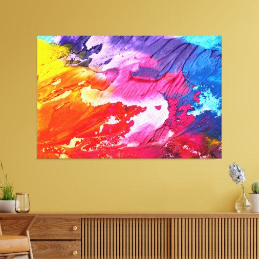 Kleurrijk Abstract schilderij Canvas Afdruk (Insitu (Woonkamer))