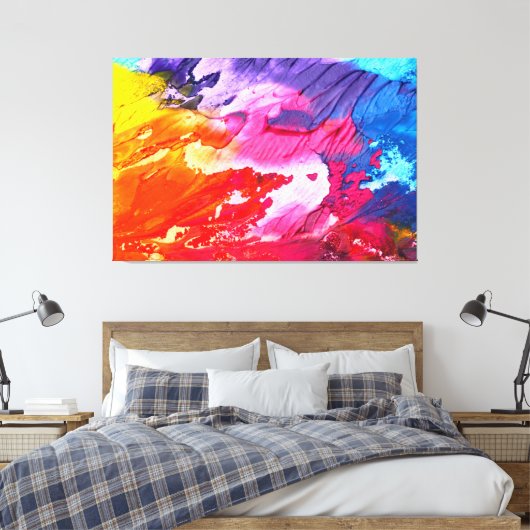 Kleurrijk Abstract schilderij Canvas Afdruk (Insitu (Slaapkamer))