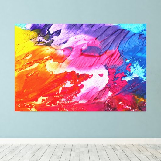 Kleurrijk Abstract schilderij Canvas Afdruk (Insitu (Houten vloer))