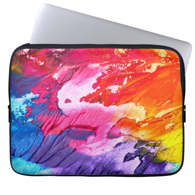 Kleurrijk Abstract schilderij Laptop Sleeve (Voorkant)