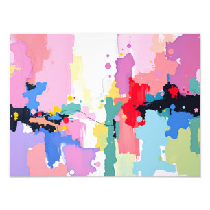 Kleurrijk Abstract Schilderij met Spatten en Drupp Foto Afdruk