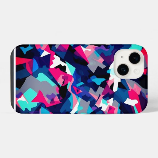 Kleurrijk abstract schilderij met wervelingen en s iPhone hoesje (Achterkant horizontaal)