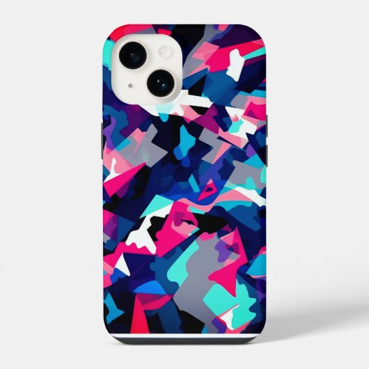 Kleurrijk abstract schilderij met wervelingen en s iPhone hoesje (Achterkant)