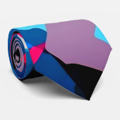 Kleurrijk abstract schilderij met wervelingen en s stropdas (Opgerold)