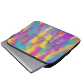 kleurrijk Abstract schilderij Monogram Laptop Sleeve (Voorkant onderkant)