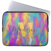 kleurrijk Abstract schilderij Monogram Laptop Sleeve (Voorkant)
