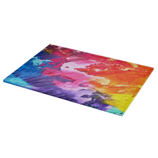 Kleurrijk Abstract schilderij Snijplank (Hoek)