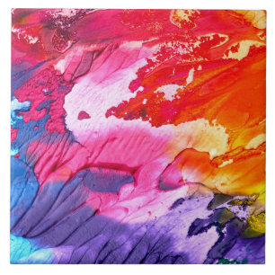 Kleurrijk Abstract schilderij Tegeltje