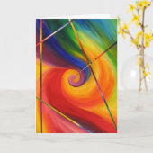 Kleurrijk Abstract schilderij - Wenskaart Kaart (Gele Bloem)