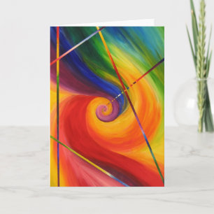 Kleurrijk Abstract schilderij - Wenskaart Kaart