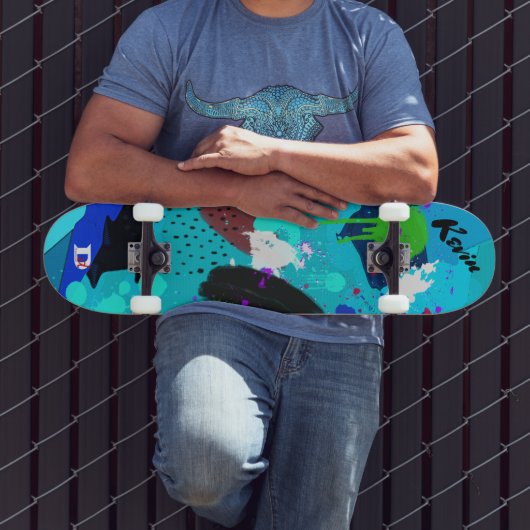 Kleurrijk Abstract schildermerk Persoonlijk Skateboard (Buiten 3)