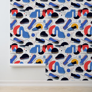 Kleurrijk Abstract schoenontwerp Behang