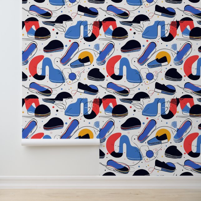 Kleurrijk Abstract schoenontwerp Behang (Applicatie)