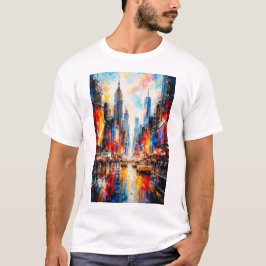 Kleurrijk Abstract Silhouet van New York City als T-shirt
