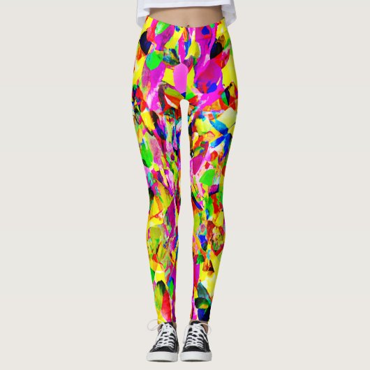 Kleurrijk Abstract spectrumpatroon Leggings (Voorkant)