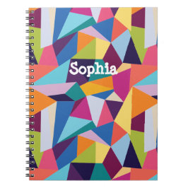 Kleurrijk Abstract Spiraal Notebook met Naam Notitieboek