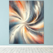 Kleurrijk Abstract Spiraalpatroon van de verfkwast Canvas Afdruk (Insitu (Houten vloer))