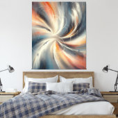 Kleurrijk Abstract Spiraalpatroon van de verfkwast Canvas Afdruk (Insitu (Slaapkamer))