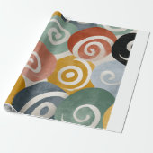 Kleurrijk Abstract spiraalwikkelpapier | Moderne A Cadeaupapier (Uitgerold)
