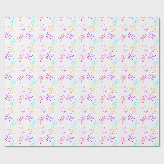 Kleurrijk Abstract Splashes Wrapping Paper Cadeaupapier (Vlak)