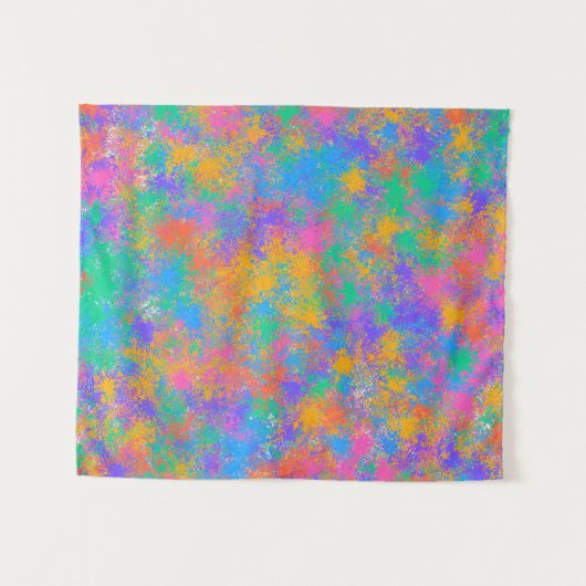 Kleurrijk Abstract Splatter ontwerp Wandkleed (Voorkant (horizontaal))