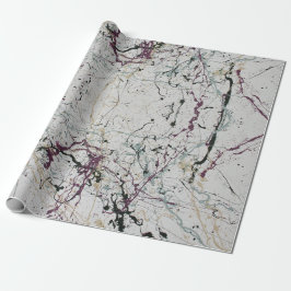 Kleurrijk Abstract Splatter Schilderinpakpapier Cadeaupapier