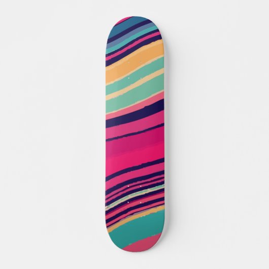 Kleurrijk Abstract Streepgolf Ontwerp Persoonlijk Skateboard (Voorkant)