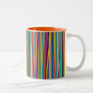 Kleurrijk abstract strepen ontwerp tweekleurige koffiemok