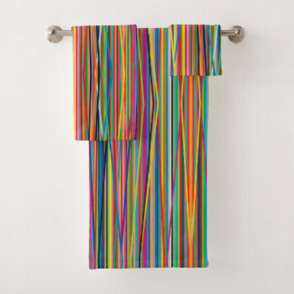 Kleurrijk abstract strepenontwerp bad handdoek