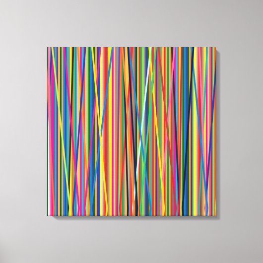 Kleurrijk abstract strepenontwerp canvas afdruk (Voorkant)