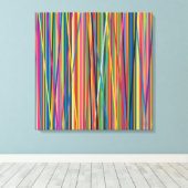 Kleurrijk abstract strepenontwerp canvas afdruk (Insitu (Houten vloer))