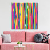 Kleurrijk abstract strepenontwerp canvas afdruk (Insitu (Woonkamer))