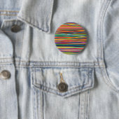 Kleurrijk abstract strepenontwerp ronde button 5,7 cm (In situ)