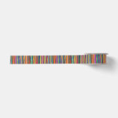 Kleurrijk abstract strepenontwerp satijnen lint (Voorkant)