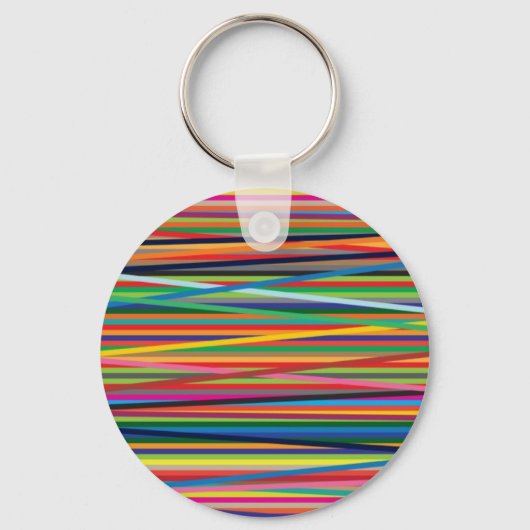 Kleurrijk abstract strepenontwerp sleutelhanger (Voorkant)
