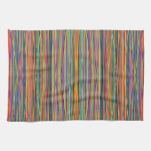 Kleurrijk abstract strepenontwerp theedoek (Horizontaal)