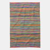 Kleurrijk abstract strepenontwerp theedoek (Verticaal)