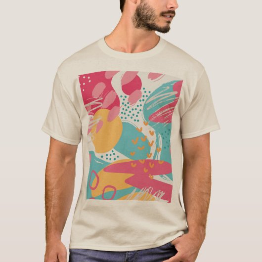 Kleurrijk Abstract T-shirt (Voorkant)