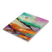 Kleurrijk Abstract Tegeltje (Zijkant)