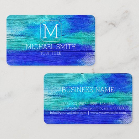 Kleurrijk Abstract tekenmonogram #29 Visitekaartje (Voorkant / Achterkant)