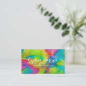 Kleurrijk Abstract Tie Dye Patroon Visitekaartje (Staand voorkant)