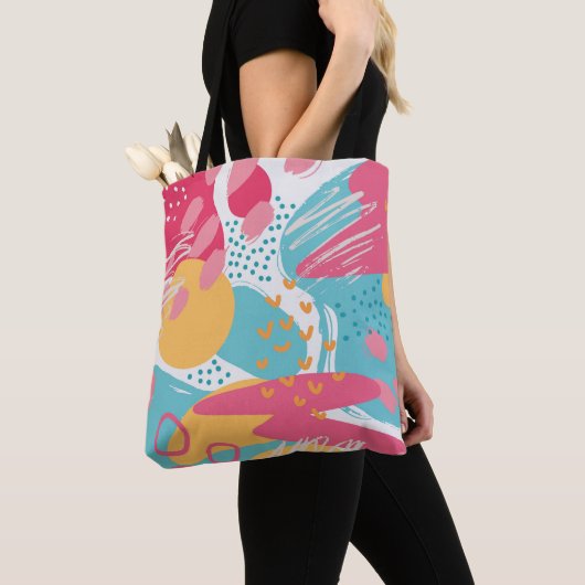 Kleurrijk Abstract Tote Bag (Dichtbij)