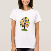 Kleurrijk Abstract Tree Art Design T-shirt (Voorkant)