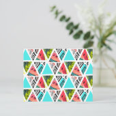 Kleurrijk Abstract tropisch patroon Briefkaart (Staand voorkant)