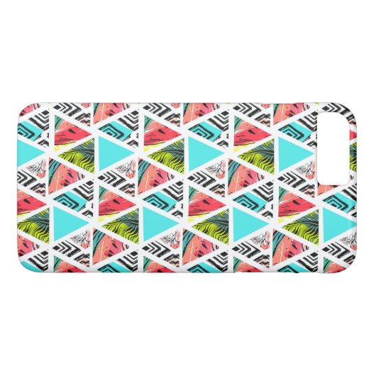 Kleurrijk Abstract tropisch patroon Case-Mate iPhone Case (Achterkant (Horizontaal))