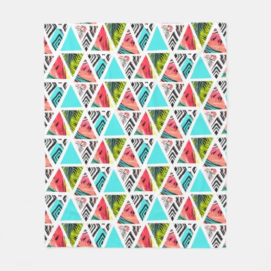 Kleurrijk Abstract tropisch patroon Fleece Deken (Voorkant)