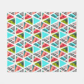 Kleurrijk Abstract tropisch patroon Fleece Deken (Voorkant (Horizontaal))