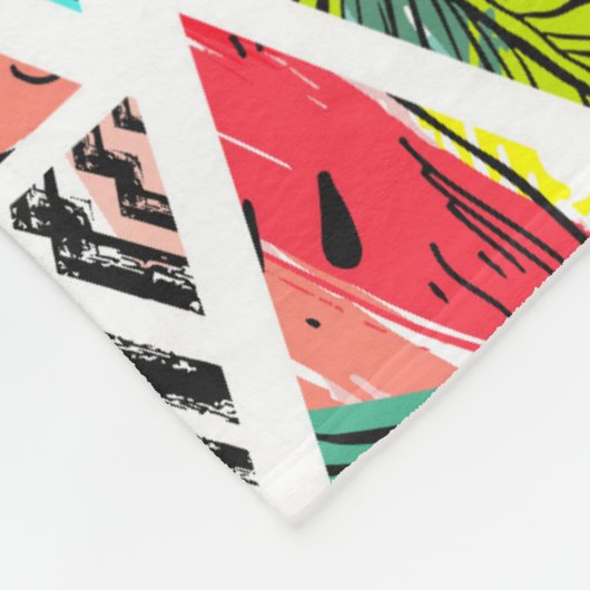 Kleurrijk Abstract tropisch patroon Fleece Deken (Hoek)